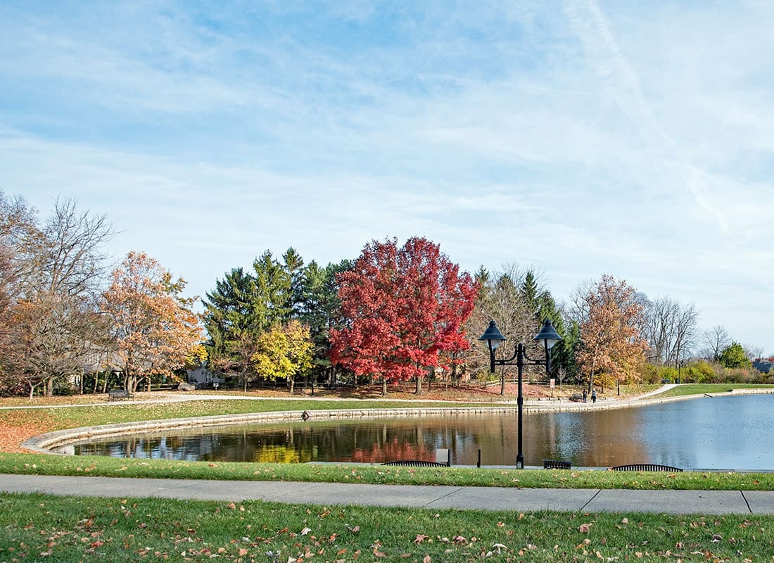 Kettering, OH - Urban Park Pond in Late Autumn